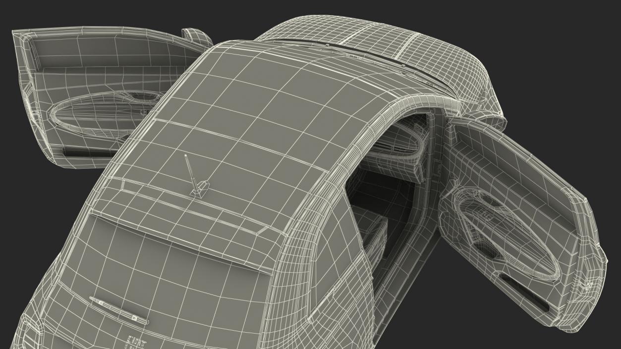 Fiat 500 La Prima EV Rigged 3D