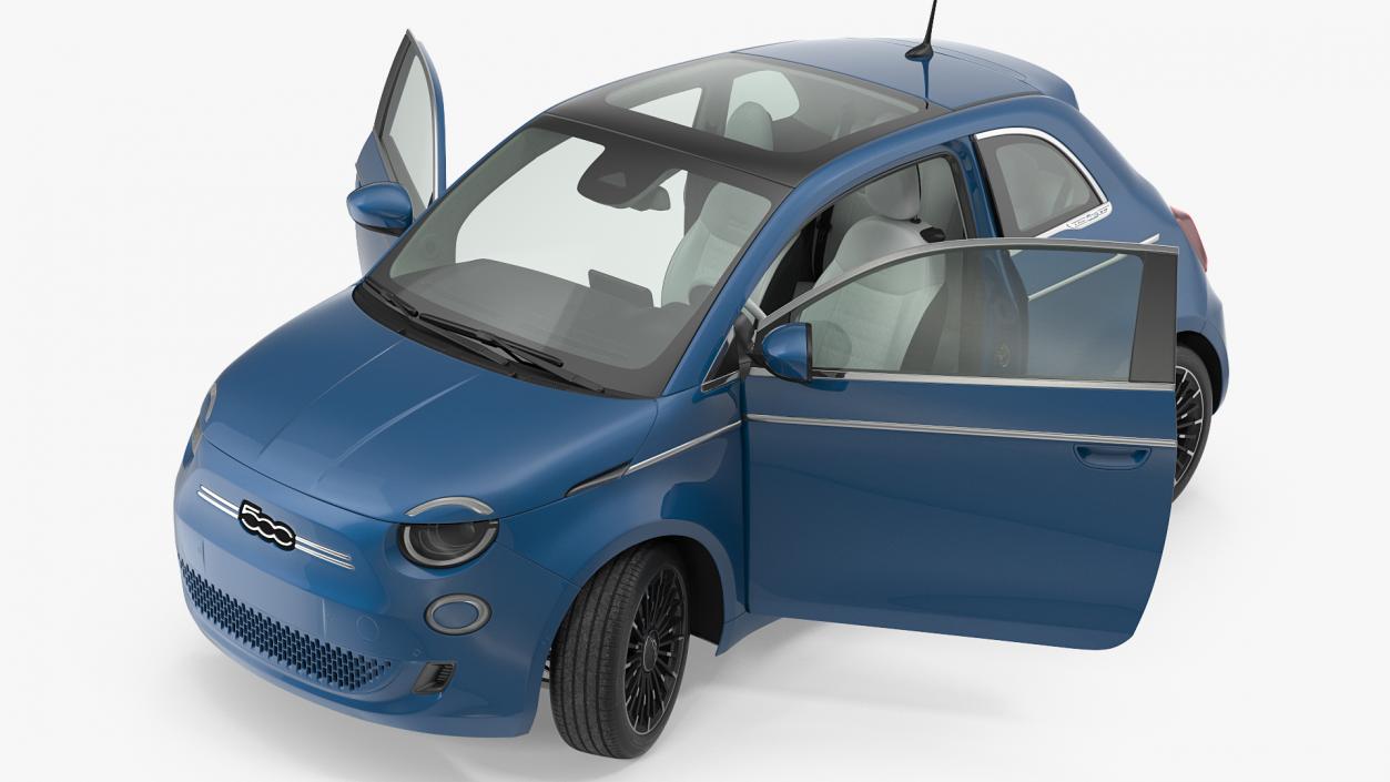 Fiat 500 La Prima EV Rigged 3D