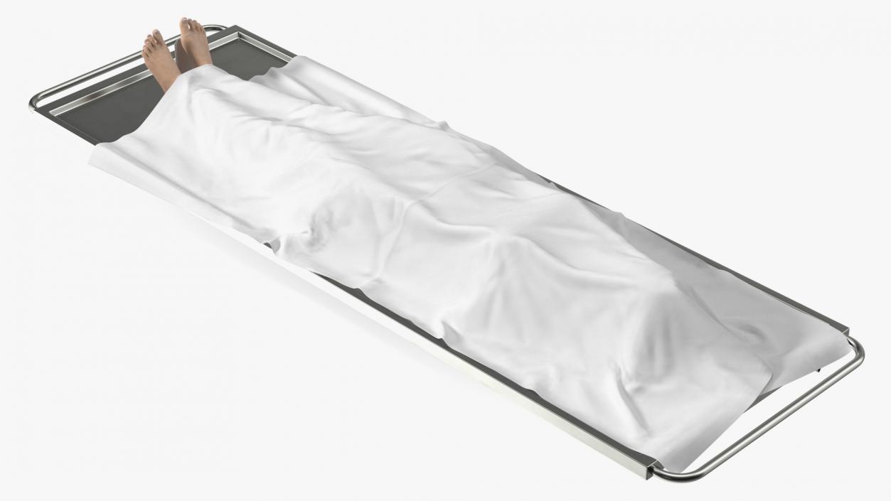 3D model Female Dead Body Covered with Cloth