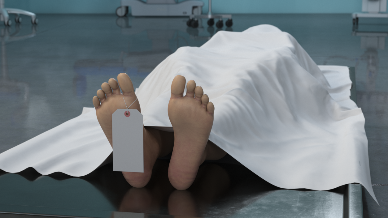 3D model Female Dead Body Covered with Cloth