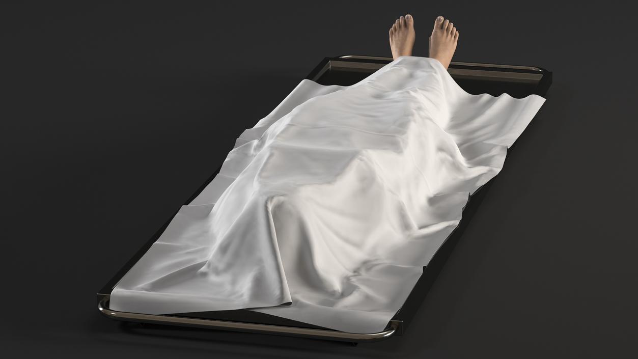 3D model Female Dead Body Covered with Cloth