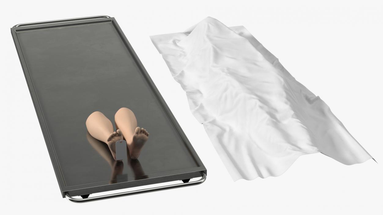 3D model Female Dead Body Covered with Cloth