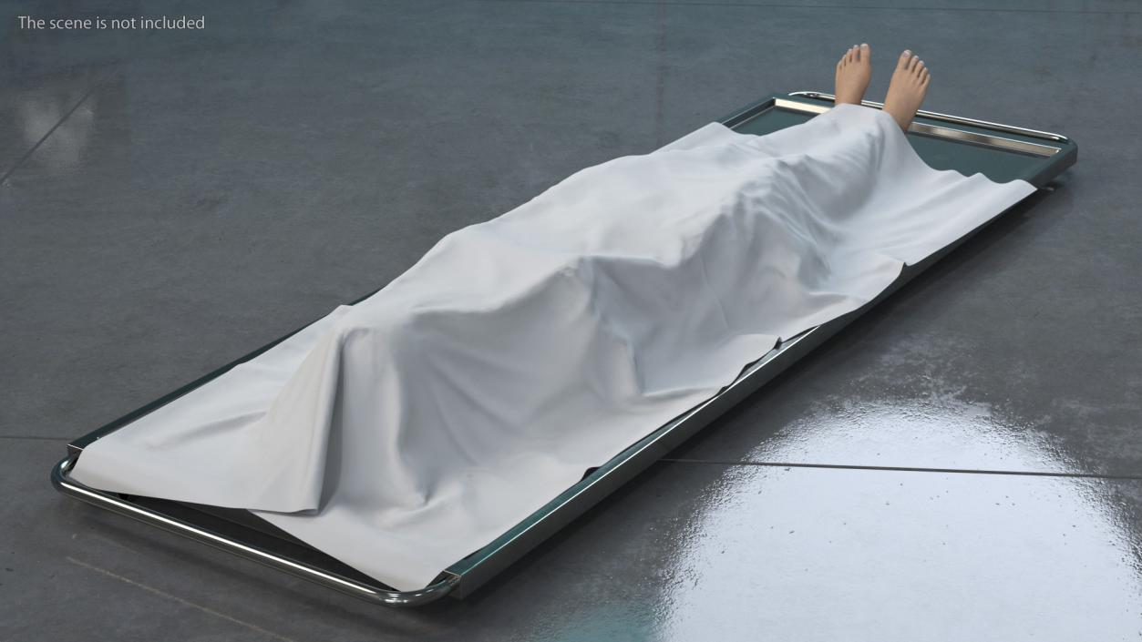 3D model Female Dead Body Covered with Cloth