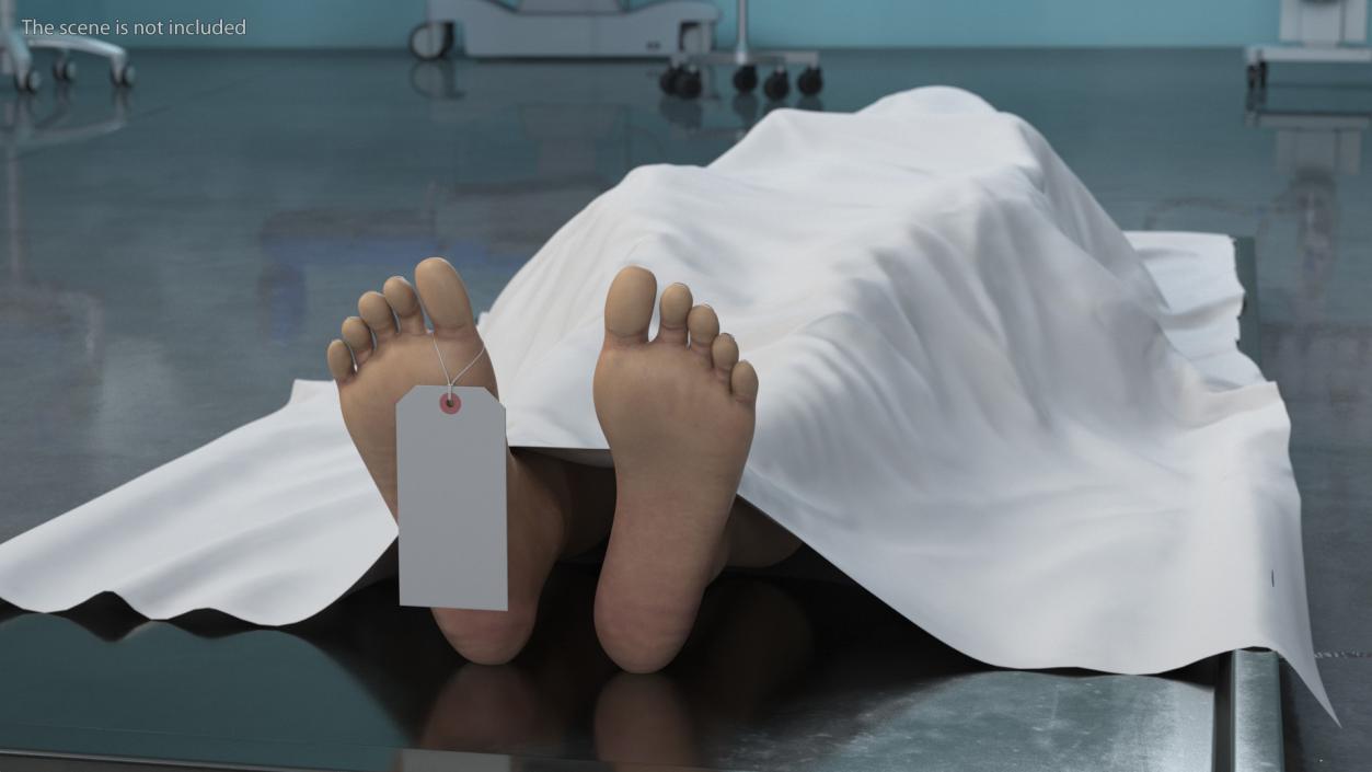 3D model Female Dead Body Covered with Cloth