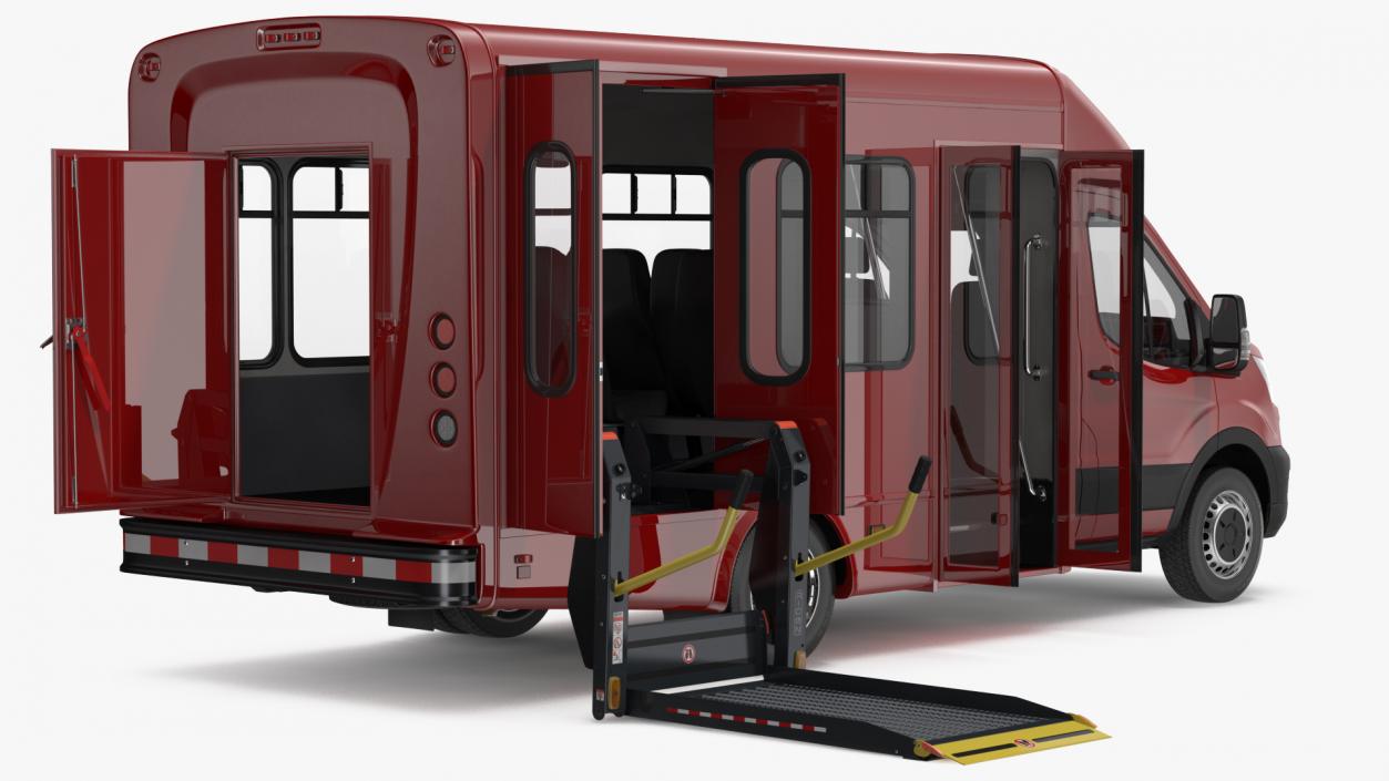 Passenger Shuttle Bus Rigged for Cinema 4D 3D