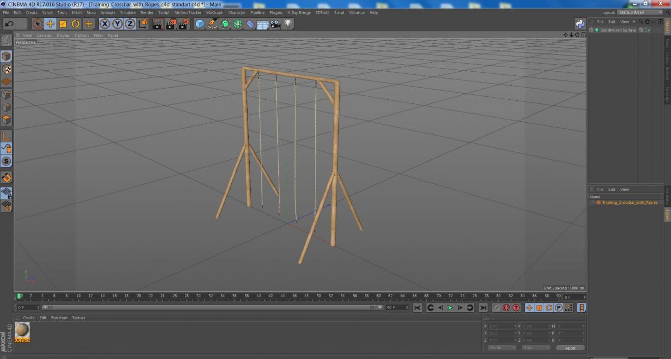 3D model Training Crossbar with Ropes 2