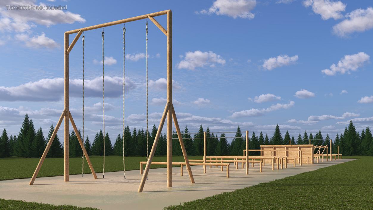 3D model Training Crossbar with Ropes 2