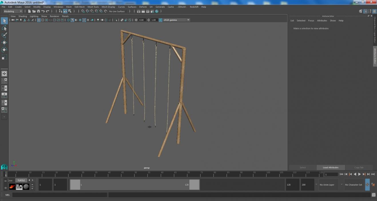 3D model Training Crossbar with Ropes 2