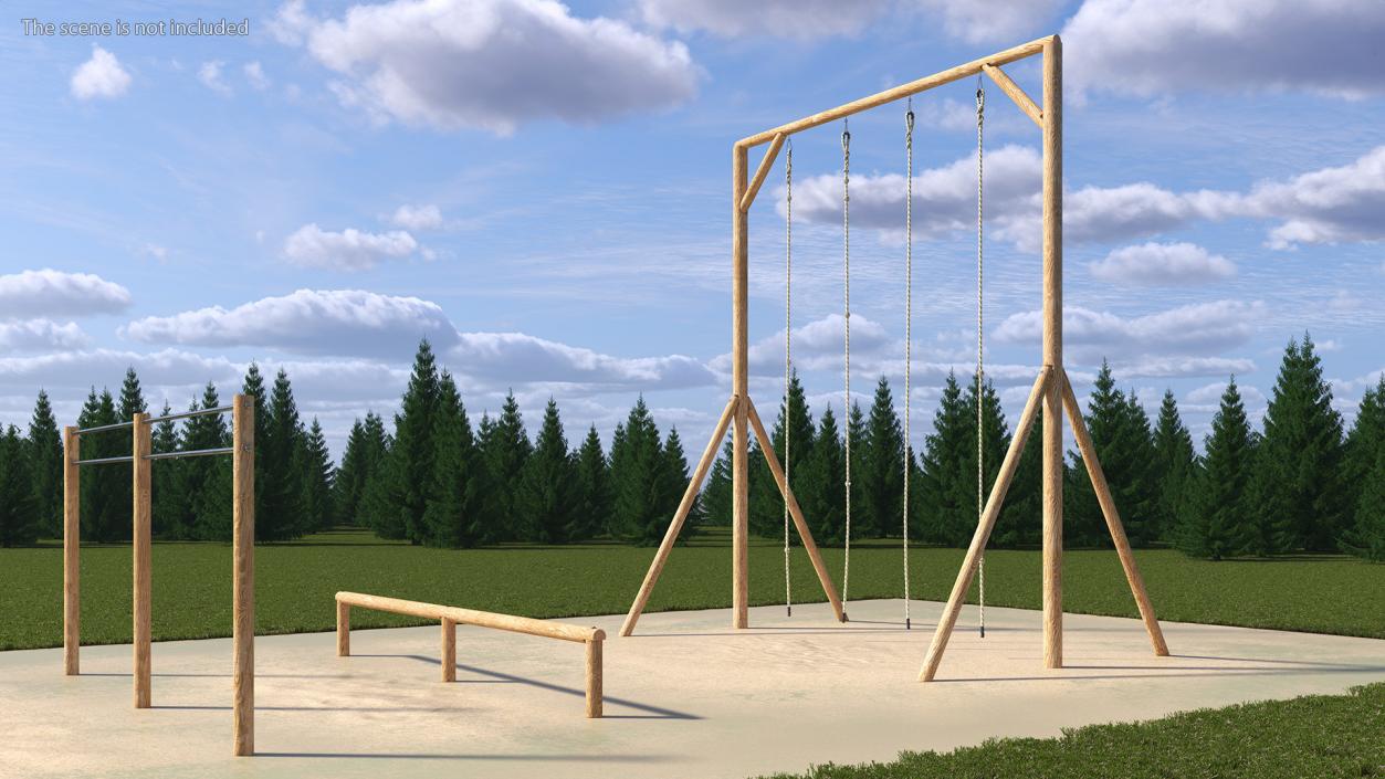 3D model Training Crossbar with Ropes 2