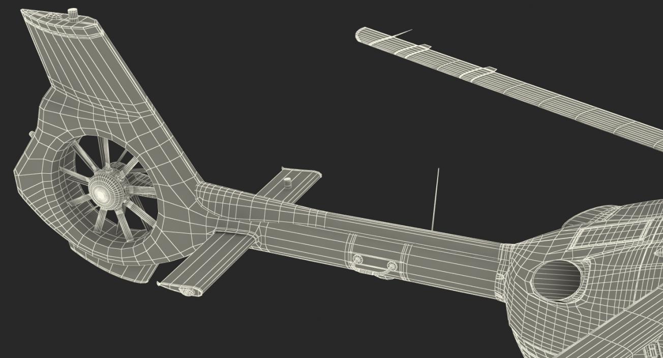 3D Light Utility Helicopter Eurocopter EC145 T2 Rigged