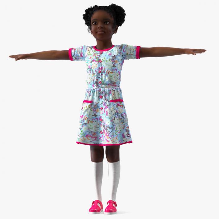 Everyday Style Black Girl Child Rigged for Cinema 4D 3D