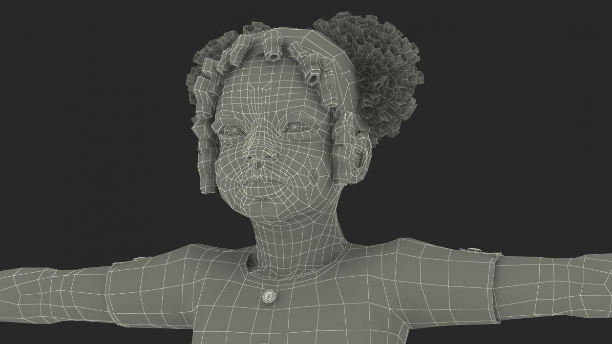 Everyday Style Black Girl Child Rigged for Cinema 4D 3D