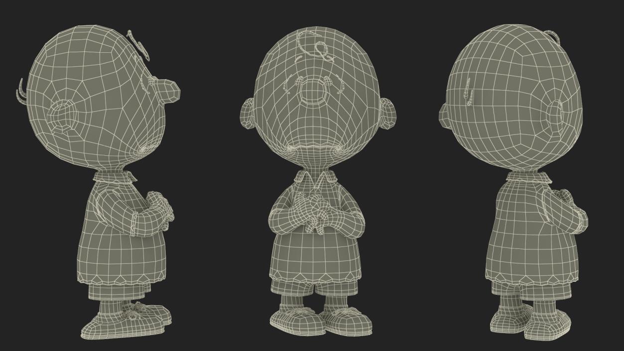 3D model Charlie Brown Scared Pose