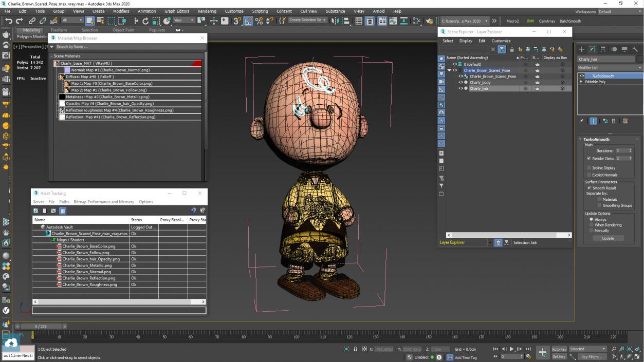 3D model Charlie Brown Scared Pose