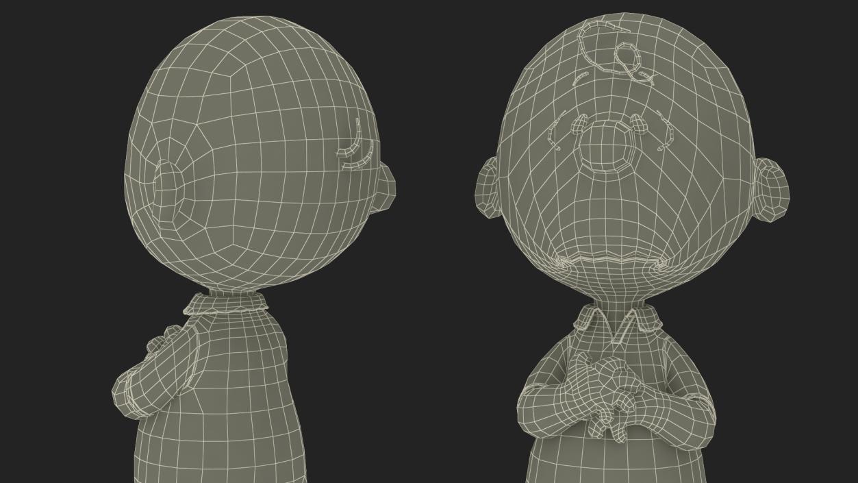 3D model Charlie Brown Scared Pose