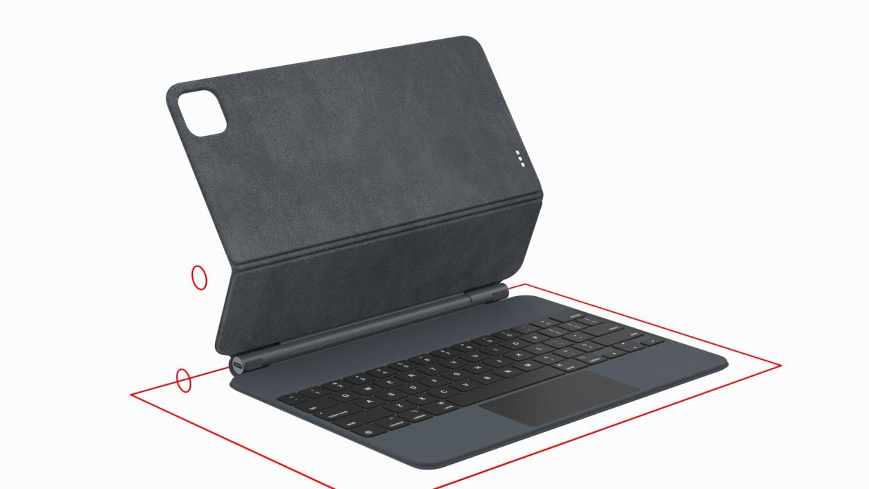 3D Magic Keyboard for 11 inch iPad Rigged model