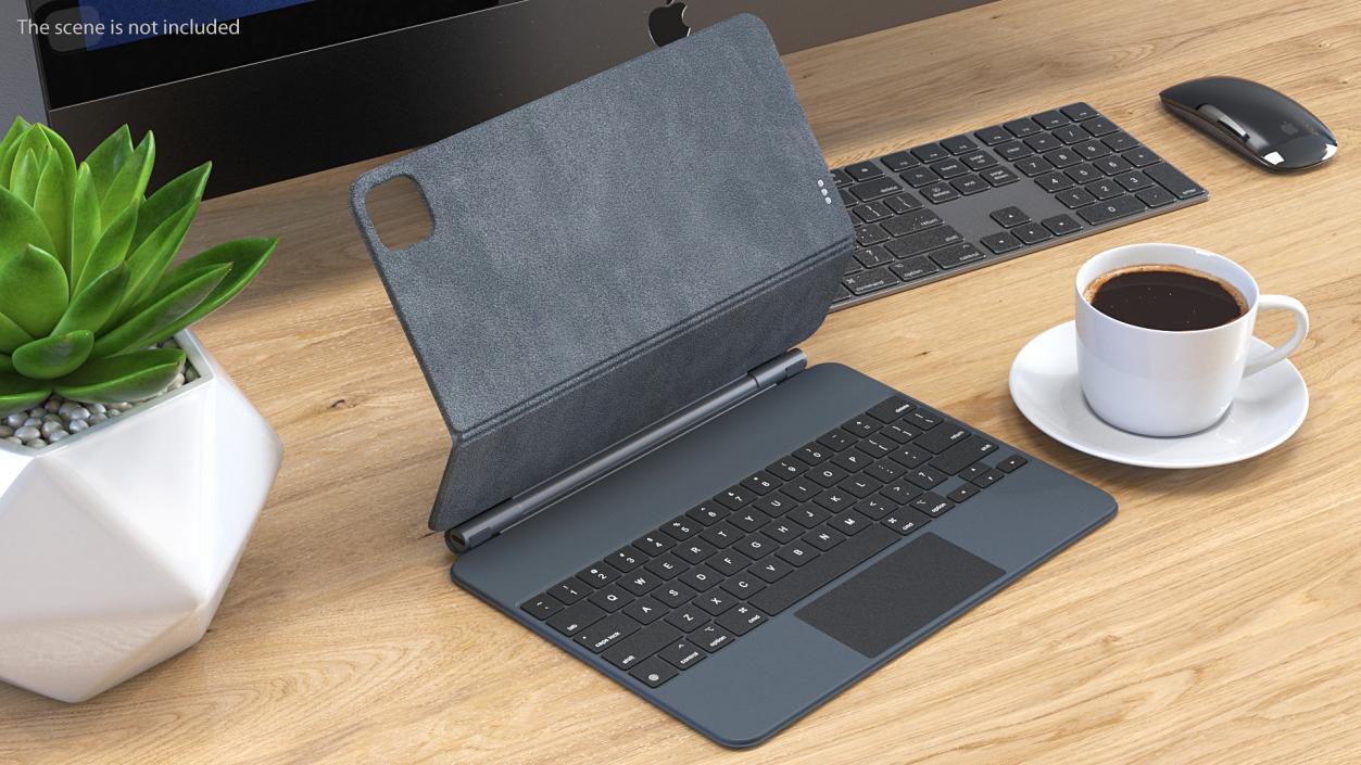 3D Magic Keyboard for 11 inch iPad Rigged model