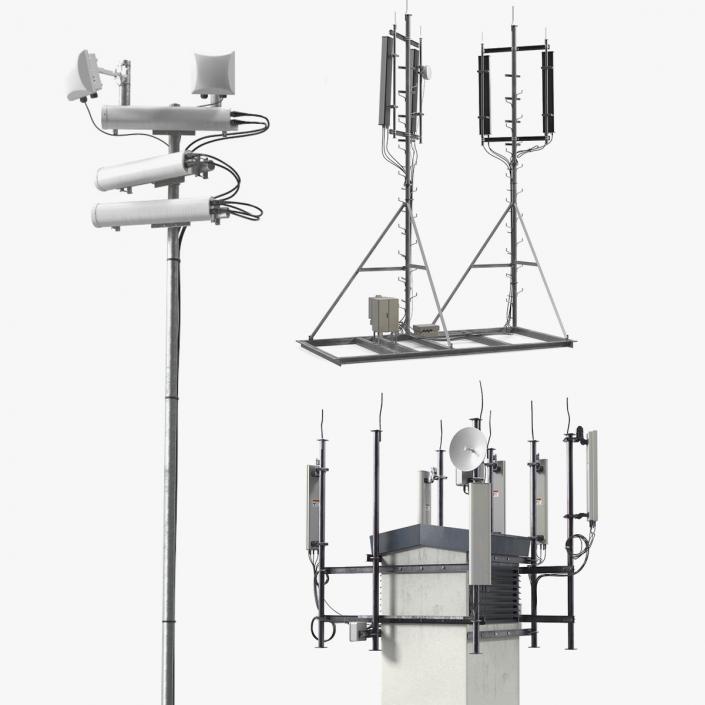 3D Cell Phone Towers Collection model