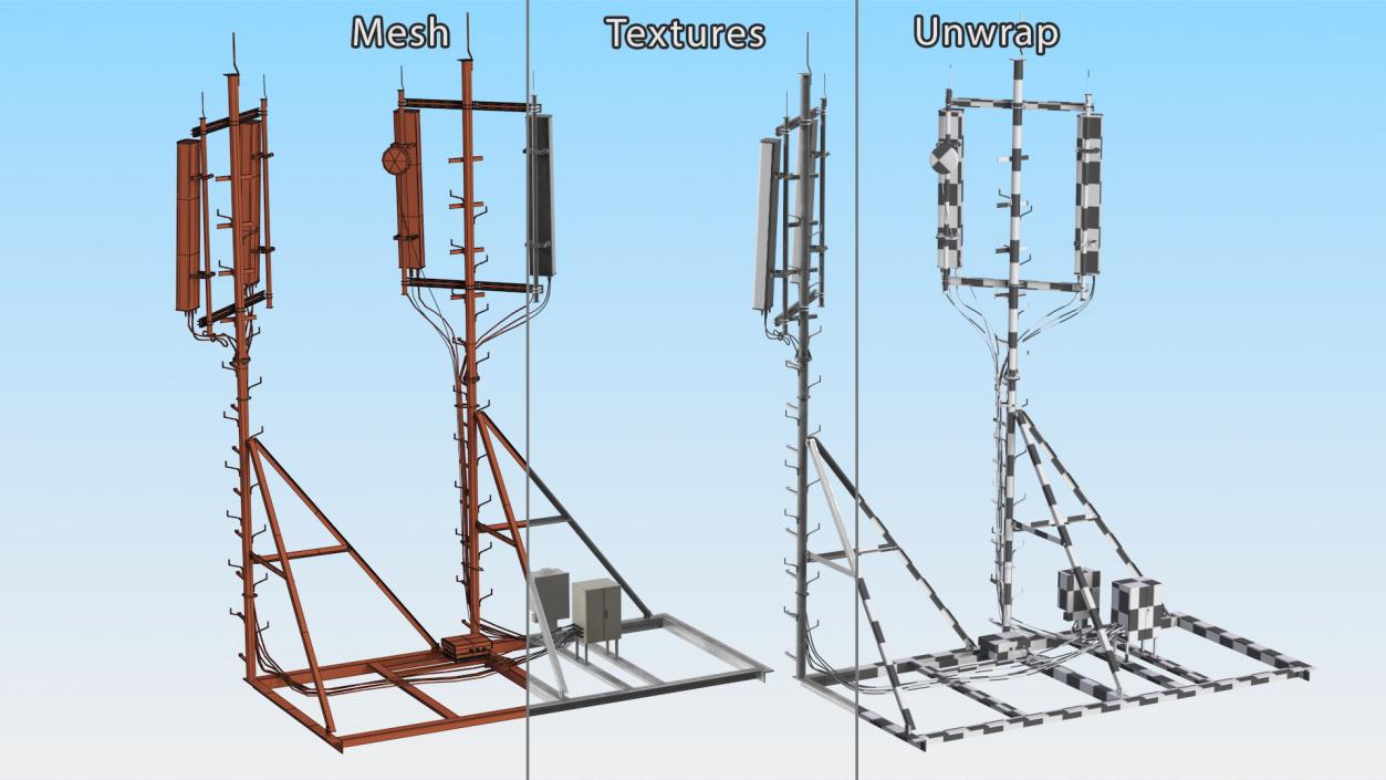 3D Cell Phone Towers Collection model