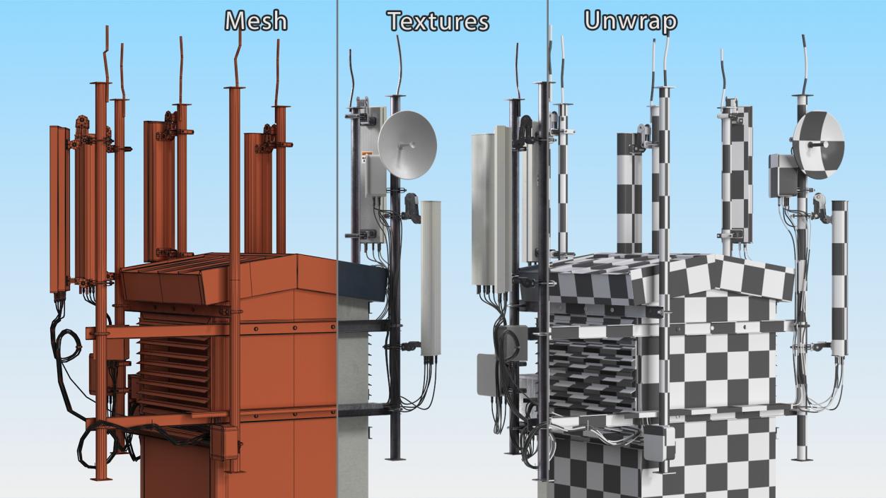 3D Cell Phone Towers Collection model