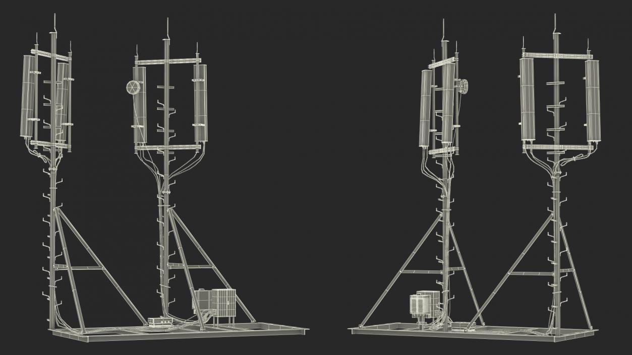 3D Cell Phone Towers Collection model