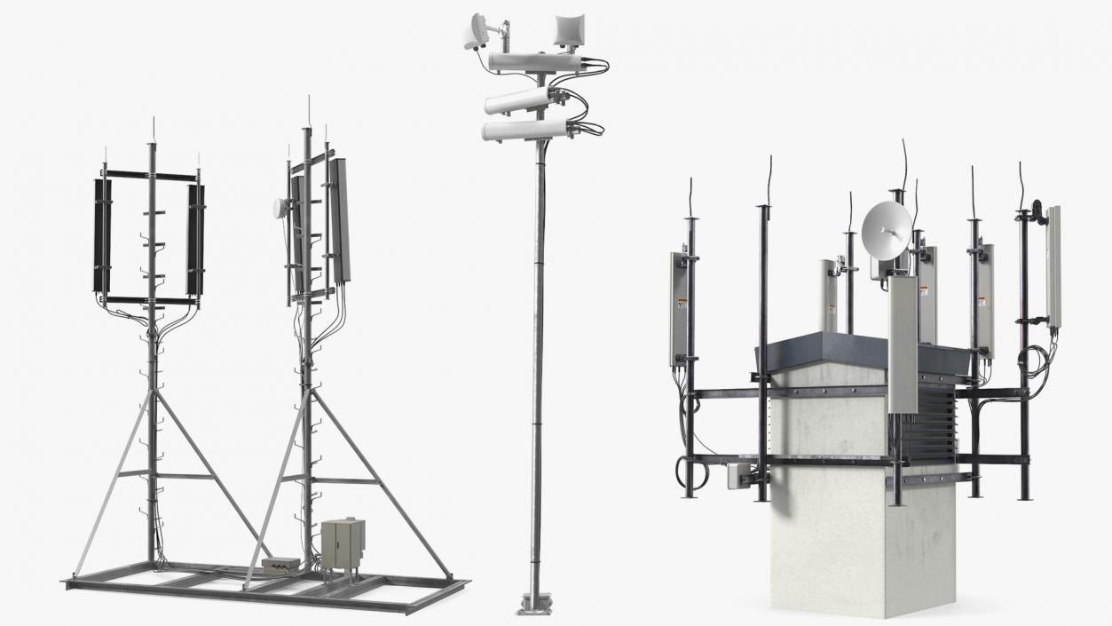 3D Cell Phone Towers Collection model