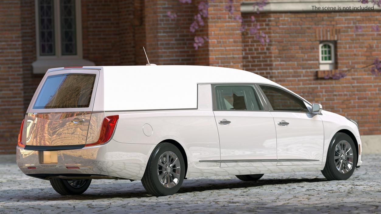 3D White Luxury Hearse Car Generic