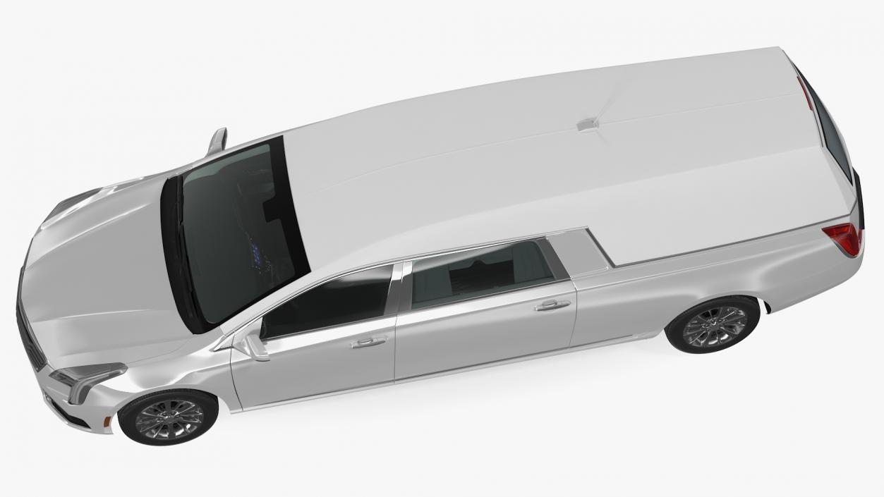 3D White Luxury Hearse Car Generic