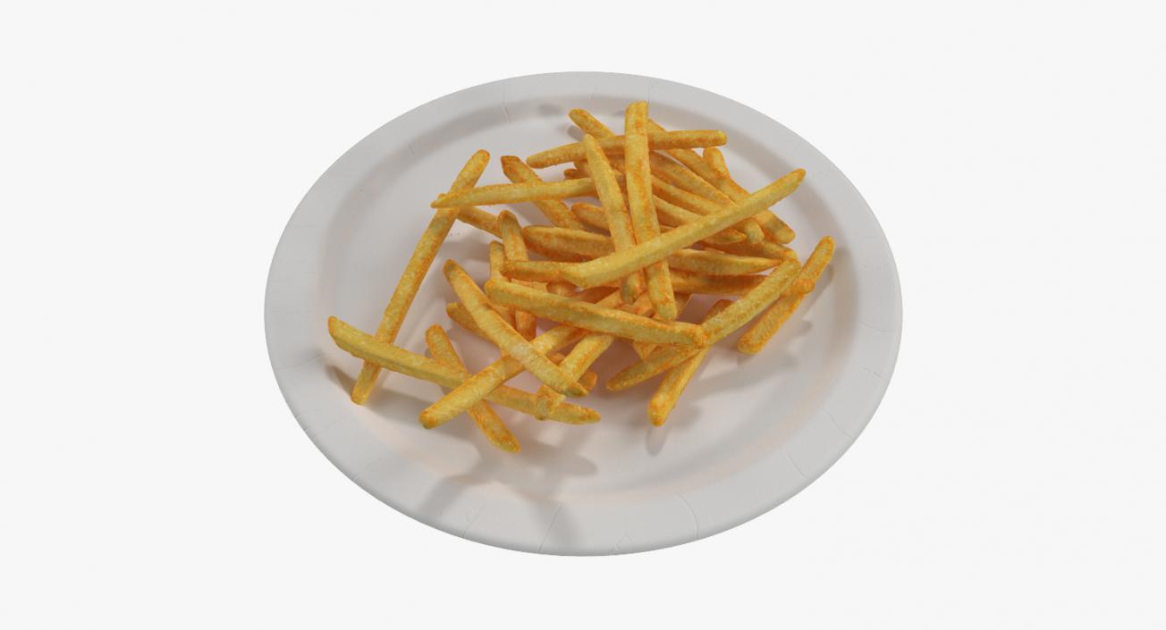 French Fries On Paper Plate 3D