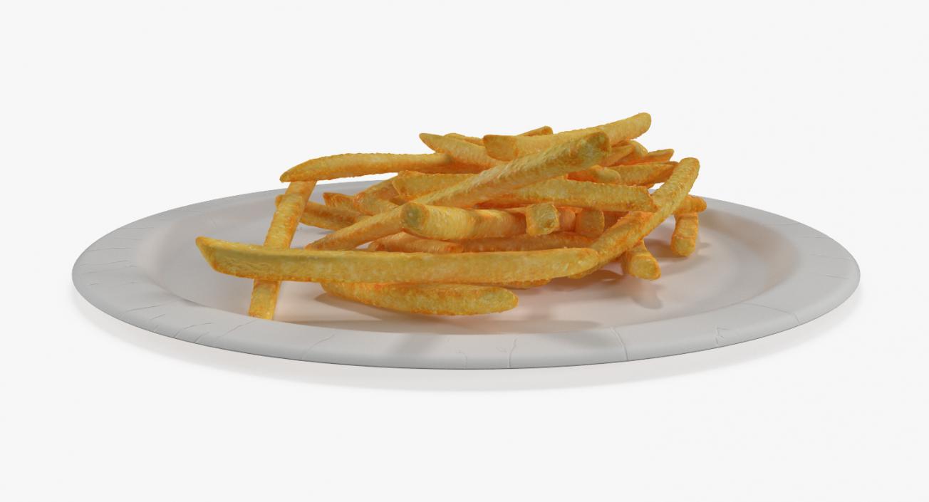 French Fries On Paper Plate 3D