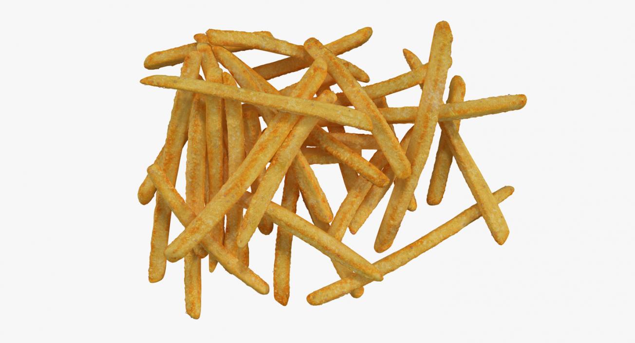 French Fries On Paper Plate 3D