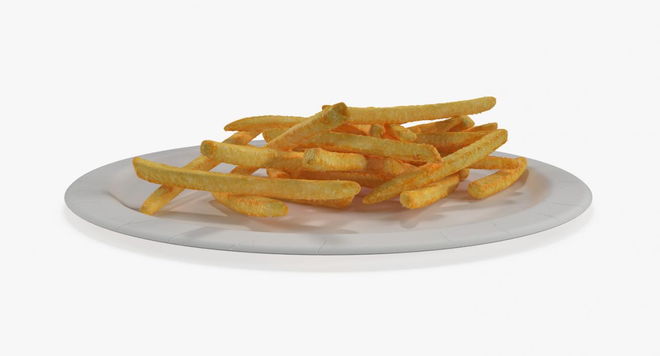 French Fries On Paper Plate 3D