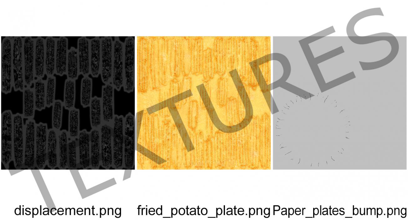 French Fries On Paper Plate 3D