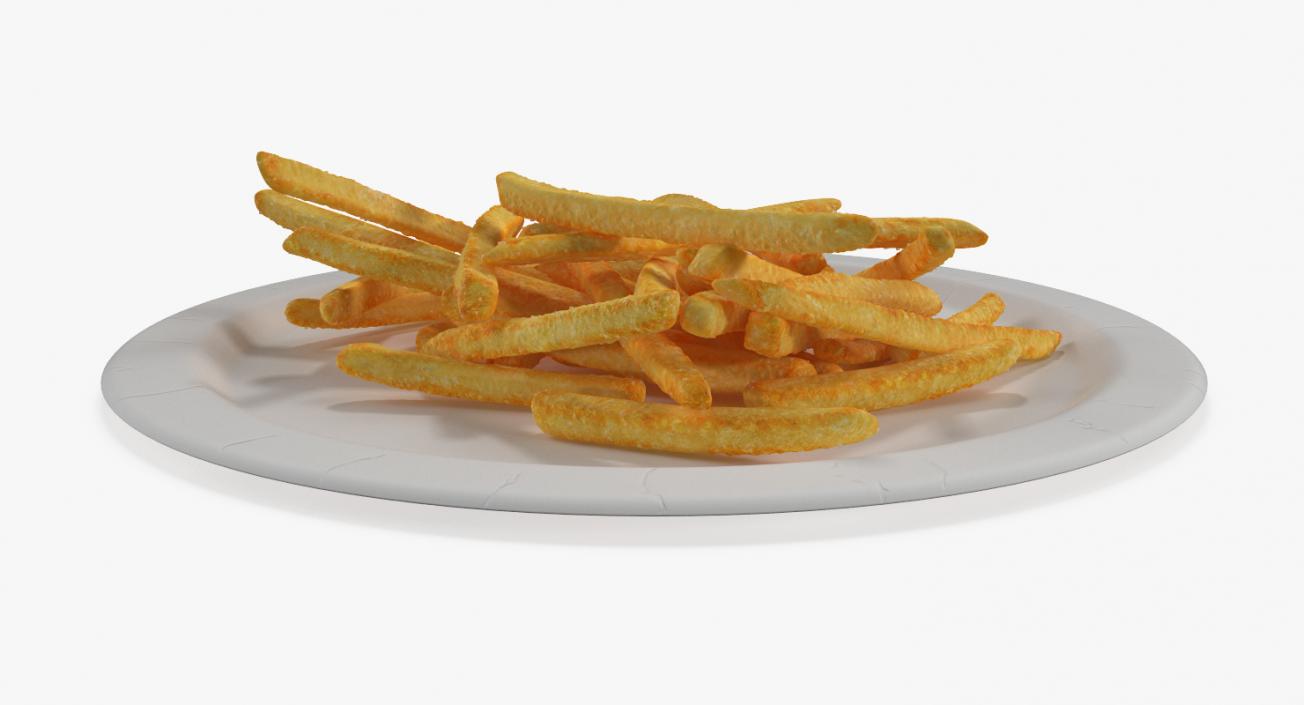 French Fries On Paper Plate 3D