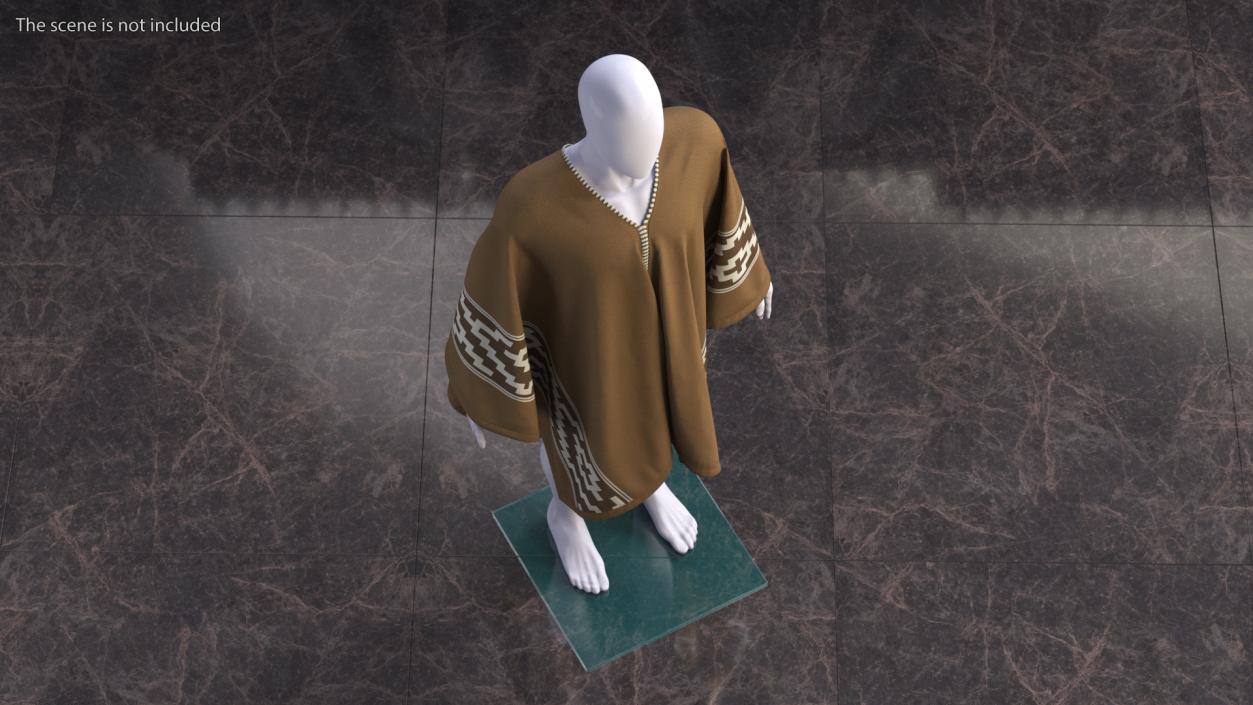 Decorated Poncho on Mannequin 3D model