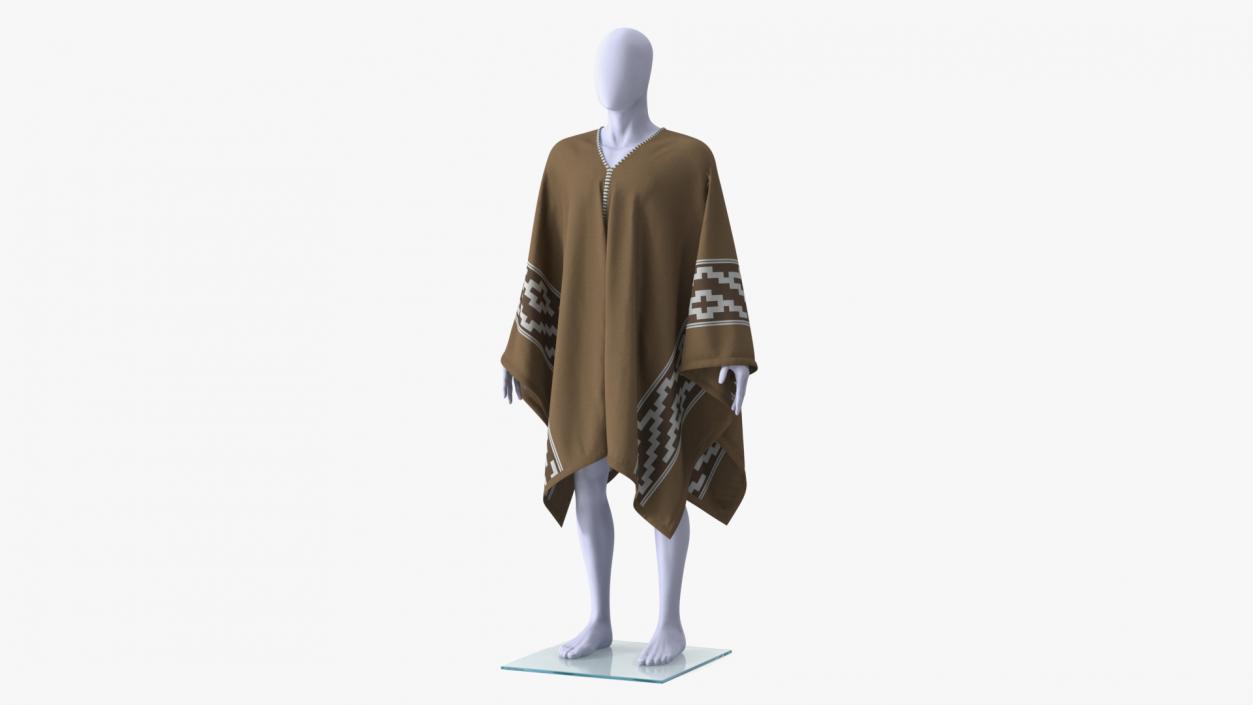 Decorated Poncho on Mannequin 3D model