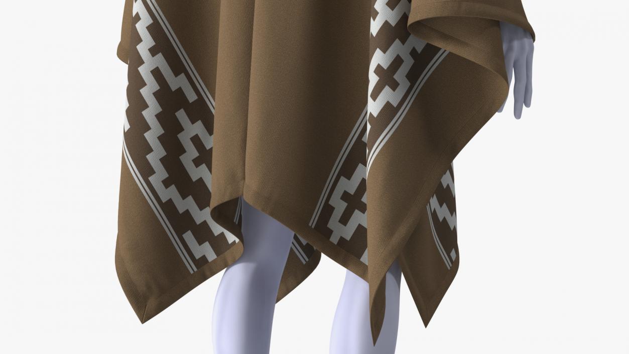 Decorated Poncho on Mannequin 3D model