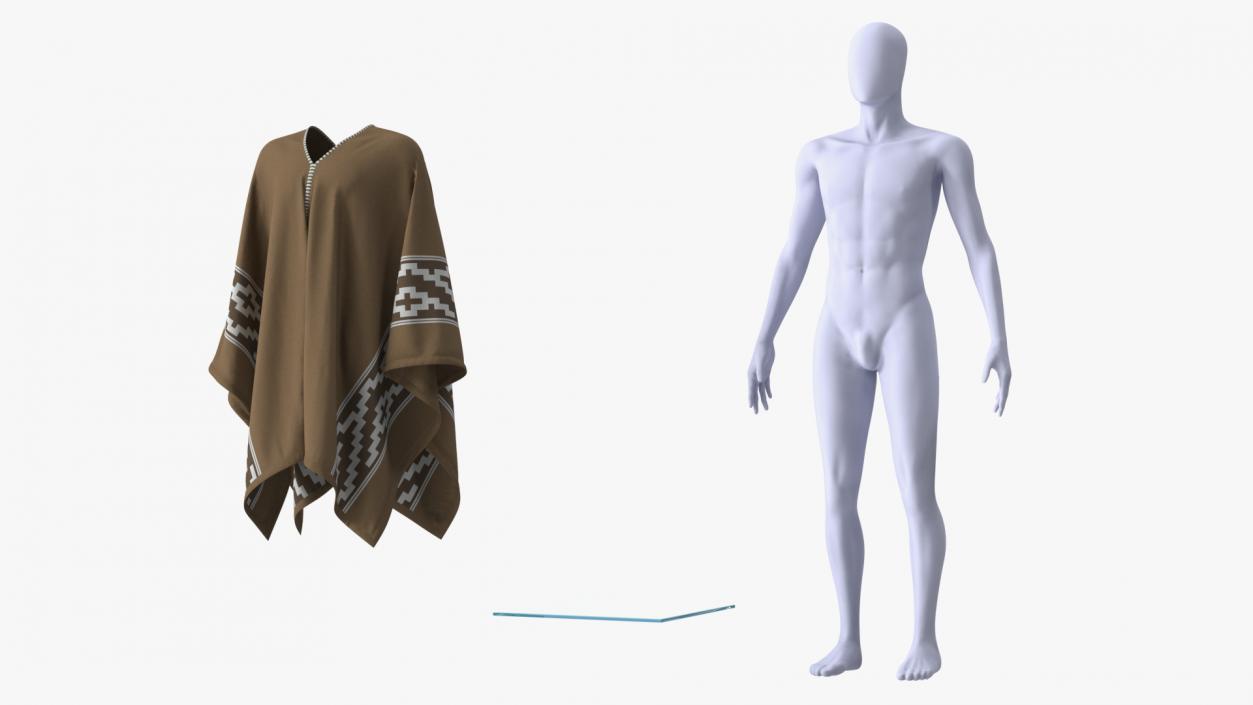 Decorated Poncho on Mannequin 3D model