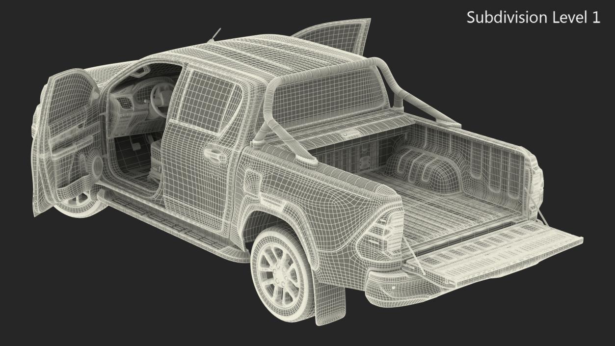 Toyota Hilux 2022 Rigged 3D model