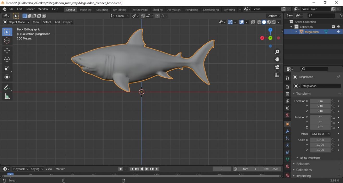 Megalodon 3D model