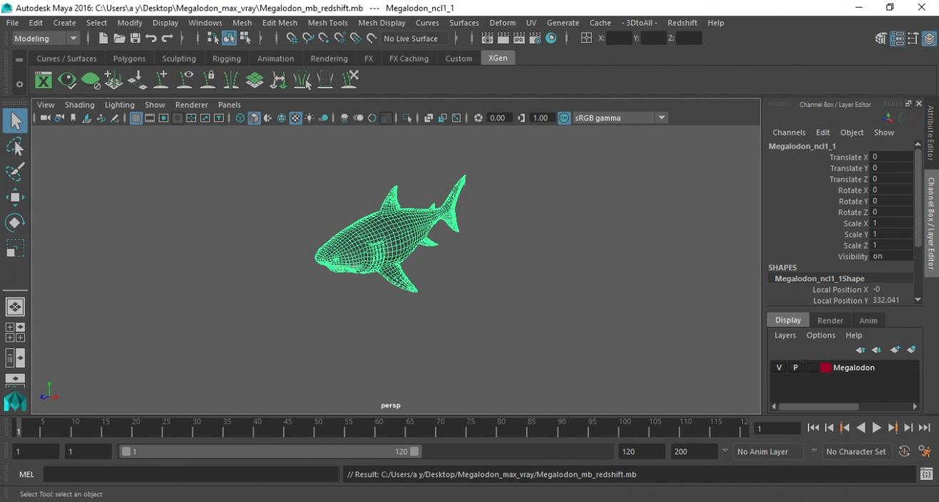 Megalodon 3D model