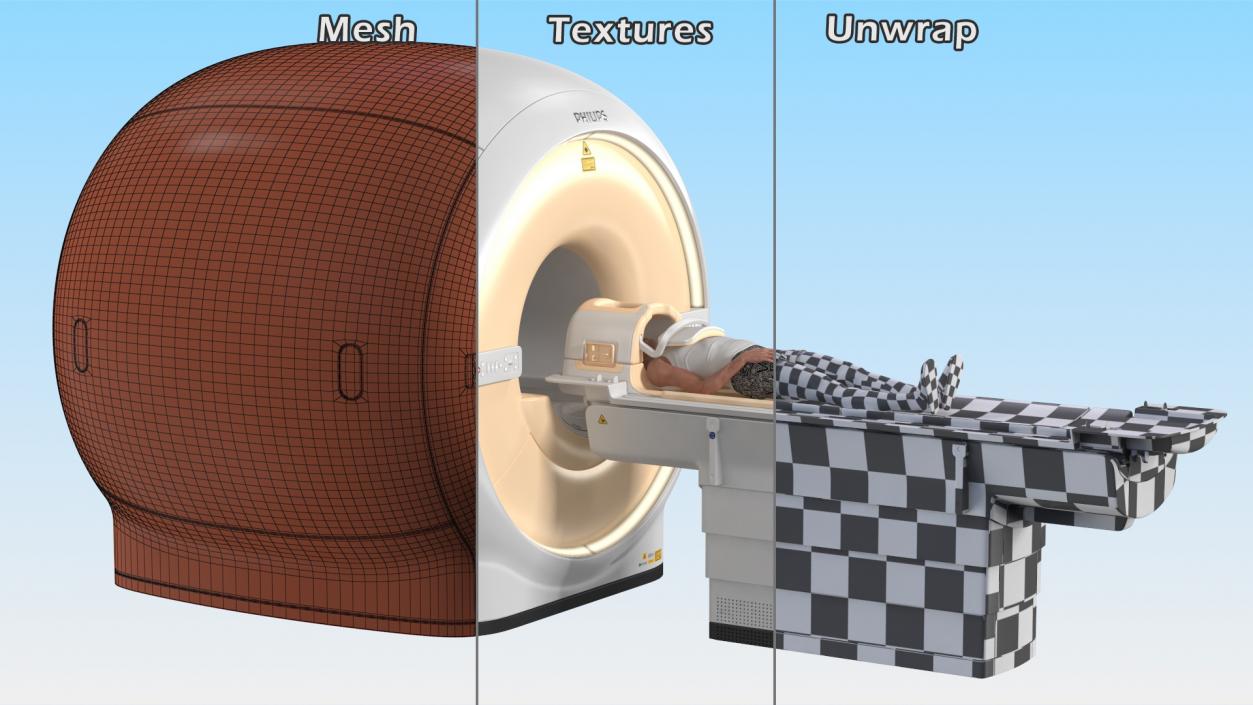 MRI Scanner Philips with Patient Rigged 3D model