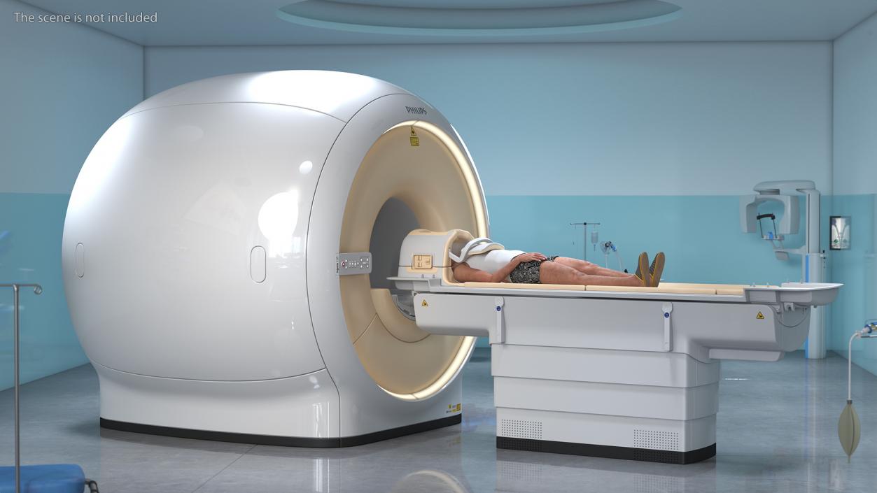 MRI Scanner Philips with Patient Rigged 3D model