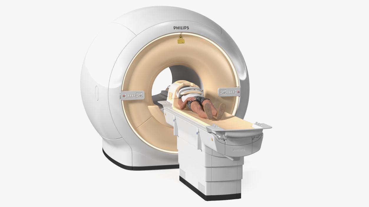 MRI Scanner Philips with Patient Rigged 3D model