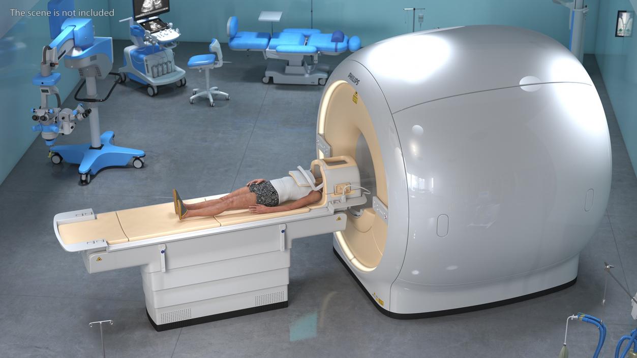 MRI Scanner Philips with Patient Rigged 3D model