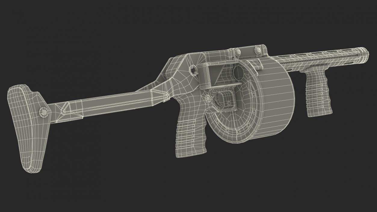 Shotgun Striker-12 Unfolded Buttstock 3D