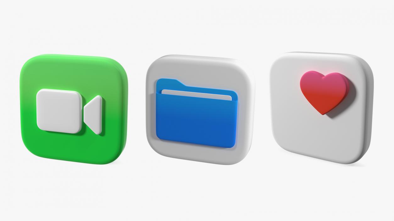 iPhone iOS Icons Collection 6 3D model