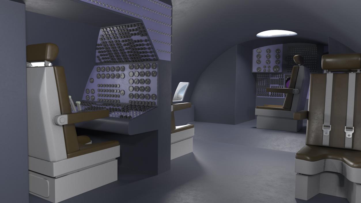 Strategic Missile Carrier Plane Simple Interior 3D