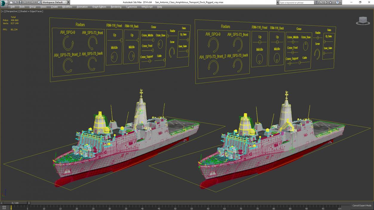 3D model San Antonio Class Amphibious Transport Dock Rigged