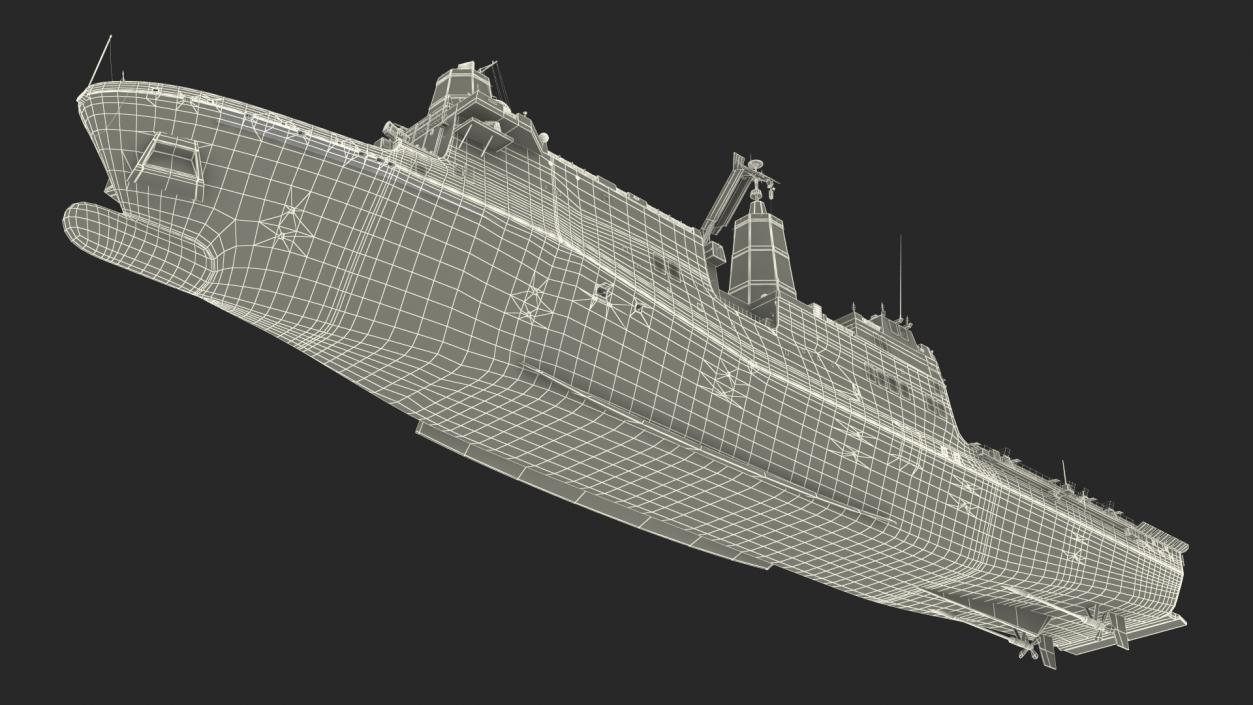 3D model San Antonio Class Amphibious Transport Dock Rigged